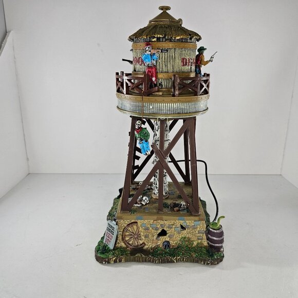Lemax Spooky Town Deadwood Water Tower With Sound & Lights AS IS FLAWS - Picture 12 of 13